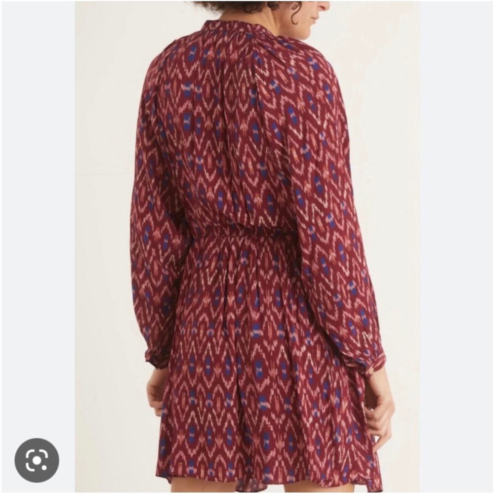 Isabel Marant Etoile Amandine Bohemian Ikat Print Balloon Sleeve Mini Dress 6